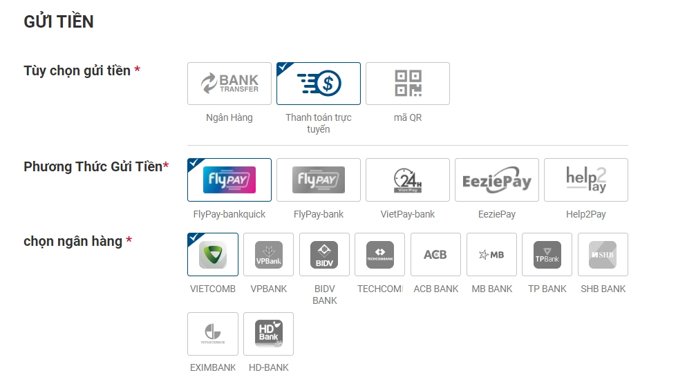 Chọn Hình Thức Nạp Tiền Phù Hợp Nhất